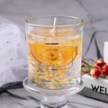 Aromatherapy jelly candle with dried orange slices and gold foil in a glass cup - Large 7*7*8cm / Passion Fruit