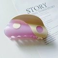 Close-up of Tai Chi Yin Yang hair claw clip in purple and cream acetate material - Purple / Large (9.5cm)