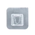 Zilveren douchegelhouder met transparante U-vormige zelfklevende wandbevestiging - 6x6cm / Zilver Geborsteld Enkele Rij