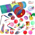 Lot de 21 jouets pour chats avec tunnel arc-en-ciel, souris et balles interactives - Lot No. 7