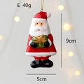 Christmas Santa Claus ornament with gift box, 9cm ceramic holiday tree pendant - Santa Claus