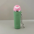 Pink and green silicone travel bottle keychain for lip balm and lotion portable carrier - 03 Pink & Green