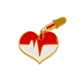 Enamel heart brooch with medical dropper and ECG pattern in gold plating - Heart Dropper