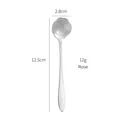 Rose-shaped stainless steel dessert spoon with 12.5cm length and 12g weight specifications - Silver Rose