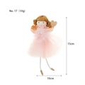 Pink plush angel doll pendant with golden wings and heart, No.17 variant decoration - Pink Curly Hair Feather Skirt Angel-Golden Heart (17)