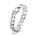 Pulsera de cadena cubana de acero inoxidable plateado para hombre acabado pulido - 19cm / Plata Pulida