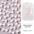 50 pieces of white 3D resin bow nail charms for professional DIY manicure art design - 3D Bowtie / White