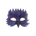 Deep purple feathered leather bird mask for Halloween masquerade party costume props - Violet