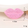 Pink rhinestone lip-shaped accessory with detailed 4.8x2.5cm size and 9.3g weight markers - D299 Large Lips (Pink)