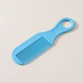Light blue baby hair comb with rounded safety teeth and hanging hole for scalp massage - Blue Comb