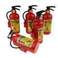 Detailansicht roter Mini-Feuerlöscher-Wasserpistolen mit Etiketten und Druckanzeigen - Feuerlöscher Wasserpistole