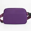 Purple nylon crossbody belt bag with adjustable strap and buckle for outdoor sports - Purple