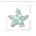 Detailed size specifications for a blue enamel star pendant with gold-tone accents - Blue Starfish (60x59mm)