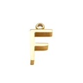 Minimalist gold stainless steel initial F pendant with a brushed metallic texture finish - F (With Chain) / Gold - Letter F