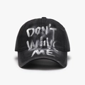 Berretto da baseball in cotone nero con graffiti bianchi Don't Wake Me stile street - Regolabile / Nero