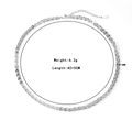 Collier chaîne en acier inoxydable argenté pour femme, largeur 4mm, longueur 40+5cm - 40+5cm/Largeur 4mm / Collier Argenté