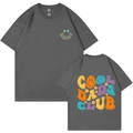 T-shirt gris foncé Cool Dads Club avec imprimé montrant les vues avant et arrière - XS / Gris Foncé (Style COOL DADS CLUB)