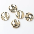 Golden round alloy pendant charms with things to come engraving for DIY jewelry making - Engraved Round / Gold Plating