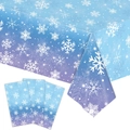 Mantel de invierno con degradado azul-violeta, diseño de copos de nieve y servilletas a juego - Copo de Nieve Degradado / 137*274cm