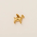 Golden puppy pendant in titanium steel with polished finish for DIY jewelry necklaces - Dog 11mm