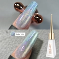 Cat eye nail gel polish in shade 03 with fine glitter in a white triangular bottle - Summer Ice Cat Eye 03