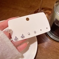Juego de pendientes de plata S925 con planetas púrpuras y brillantes circonitas cúbicas redondas - Juego de Planeta Plateado con Diamante y Cuentas (E6282银)