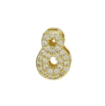18k gold plated brass pendant with sparkling zircon in a number 8 shape for DIY necklace - Number 8 / Gold