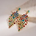 Multicolor Leaf Earrings (Silver Pin)