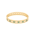 Bracciale rigido dorato con cuori in smalto blu e bianco in stile vintage - Stile Cuore Traforato Blu Bianco (4#)