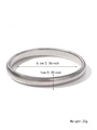 Silver stretch snake chain titanium steel bracelet with vertical stripes and 6cm diameter - Silver 1cm