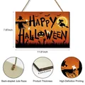 Halloween wooden hanging sign with pumpkins and Happy Halloween text in 30x20cm size - Halloween Pumpkin Style (Y24Y50339_Q) / 30x20x0.5cm