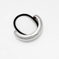Minimalist silver-polished alloy hair tie with black elastic band for women - Style B-Silver