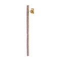 Elegant gold-plated bar stud earring featuring shimmering purple cubic zirconia stones - Purple Gold