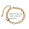 Bracelet chaîne dorée en acier inoxydable avec maillons ovales et longueur 16+5cm - Style Gros Maillon 6.8mm