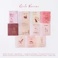 Vintage Girls Worries paper stickers 30pcs in warm pink brown tones for journaling DIY - Girl's Worries
