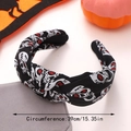 Dettaglio fascia Halloween con nodo e teschio con info su circonferenza di 39cm - Stile C-Nero Annodato Teschio
