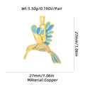 Golden hummingbird pendant with blue enamel and rhinestones for DIY jewelry making - Blue Enamel Hummingbird Shaped Style (XL-378C) / Pendant