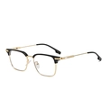 Occhiali browline classici in nero e oro con eleganti stanghette in metallo - Montatura Nero Oro C1