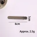 Barrette à cheveux Y2K minimaliste en métal argenté pour femme, longueur 6 cm, poli - Pince Bec de Canard Ovale Longue (X1-452) / 6cm