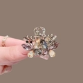 Small butterfly hair claw with purple and amber crystals on rose gold alloy frame - 28# Crystal Butterfly Small Claw (Approx. 3.5CM)