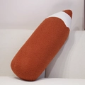 Creative pencil-shaped plush pillow in orange-brown sherpa fleece on a white sofa - 70cm(0.75kg) / Reddish Brown Teddy Fleece Style