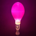 Pink glowing oval LED stick with white handle and button control for events - Oval Sand Ball Wand Pink
