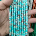 Macro view of natural turquoise spacer beads with brown earthy patterns for DIY jewelry - Imperial Jasper 15