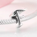 Polished S925 sterling silver letter F charm bead for DIY personalized bracelet - Letter F