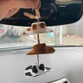 Mini-Cowboyhut-Autoanhänger mit Blumen-, Braun- und Kuhmuster für den Rückspiegel im Auto - Kaffee (Blumig + Braun + Kuhmuster)