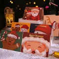 Christmas greeting cards with Santa and Gingerbread Man motifs on kraft paper - Santa and Deer Card / With Envelope + Sticker