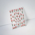 Japanese red tulip nail sticker TS-2248 with embossed floral patterns and lettering - Embossed Lucky Tulip (TS-2248)