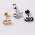 Infinity studs in gold, silver and black finish, 7mm width stainless steel ear jewelry - Infinity