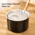 Fuente automática para gatos 3L en madera negra con bandeja de acero inoxidable - Fuente Recirculante Estilo Grifo / Capacidad / Negro