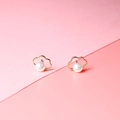 Charming gold cloud frame stud earrings with white freshwater pearl insets for women - Silver Earring Back Style / White Pearl-18K Gold